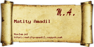 Matity Amadil névjegykártya